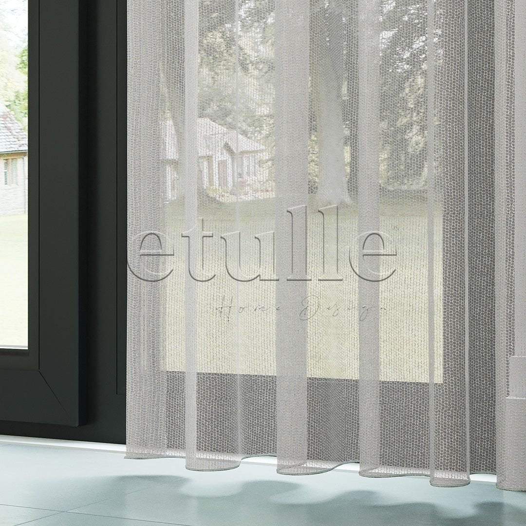 Mink Floor-Textured Plain Tulle Curtain | Matrix