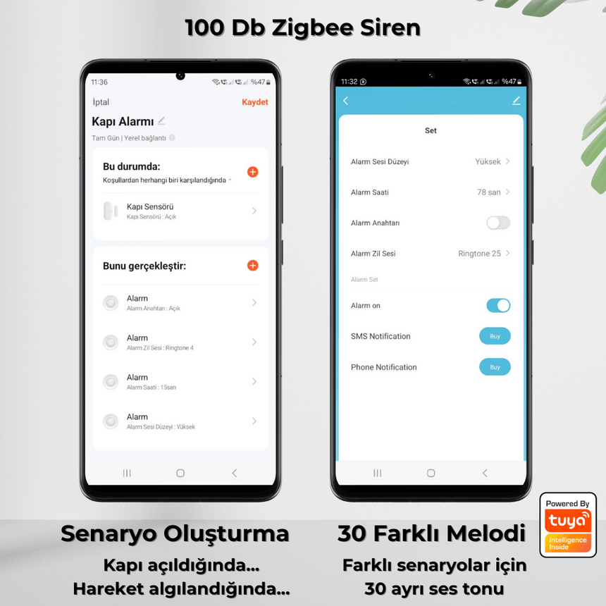 WiFi 100 Db Akıllı Siren Alarm