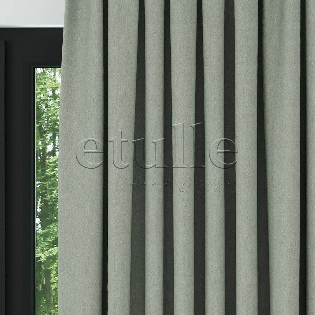Green Matte Corduroy Blackout Curtain | Elvey