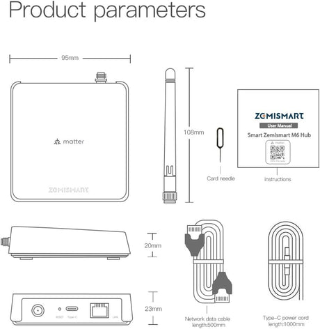 Zemismart M6 Antenli Zigbee Matter Hub