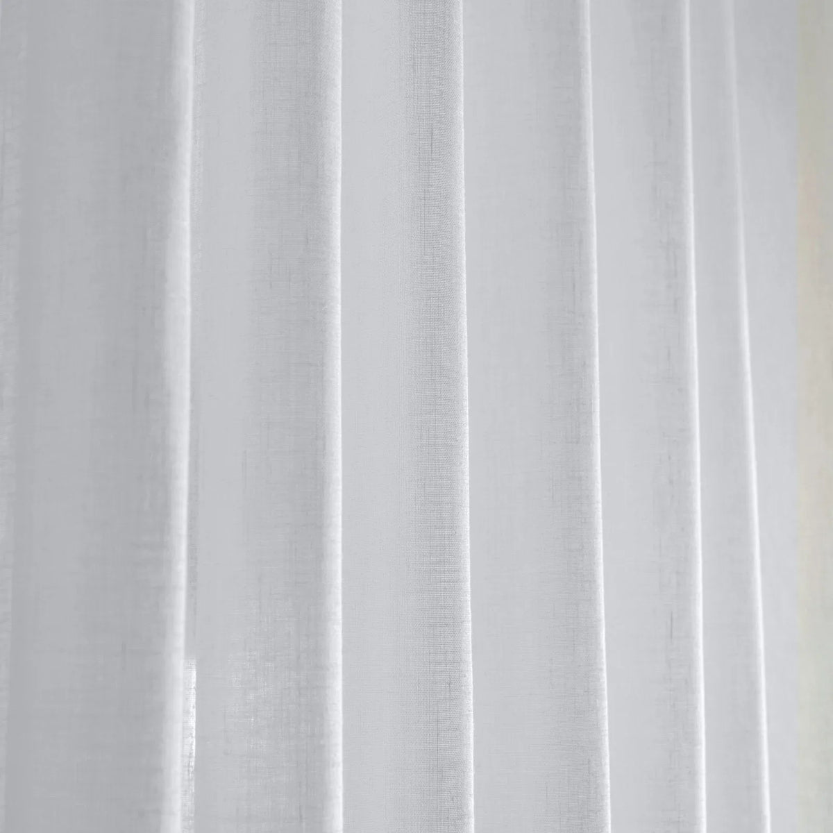 Outlet Beyaz Mat Keten Desen Tül Perde | Calvora Hazır Ölçü 180x260