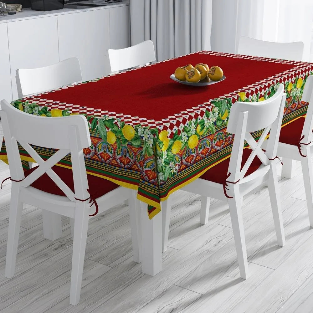 Renkli Limon Desenli Masa Örtüsü 160x220CM