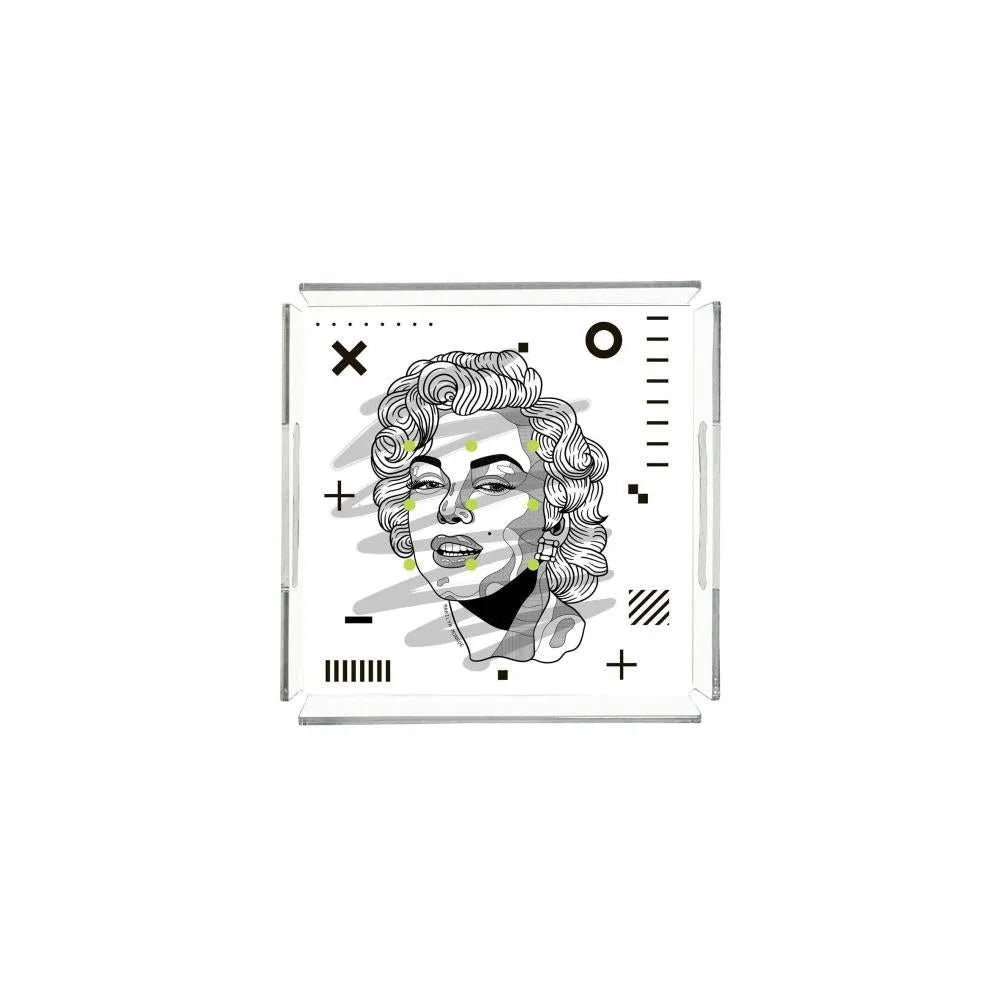 Marilyn Monroe Pleksi Tepsi - PT2137 25x25cm
