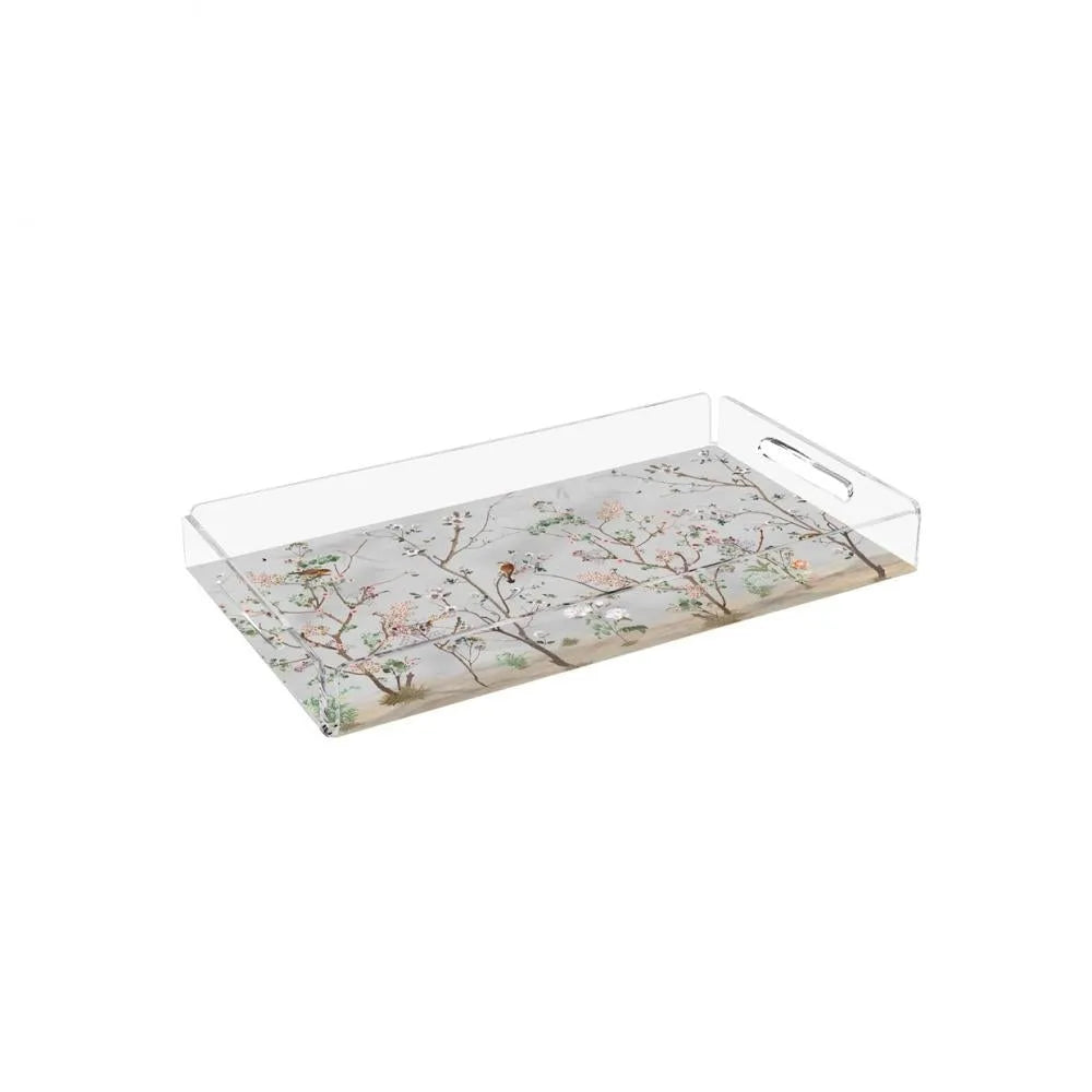 Gri Bahçe Pleksi Tepsi - PT2120 - 40X24cm