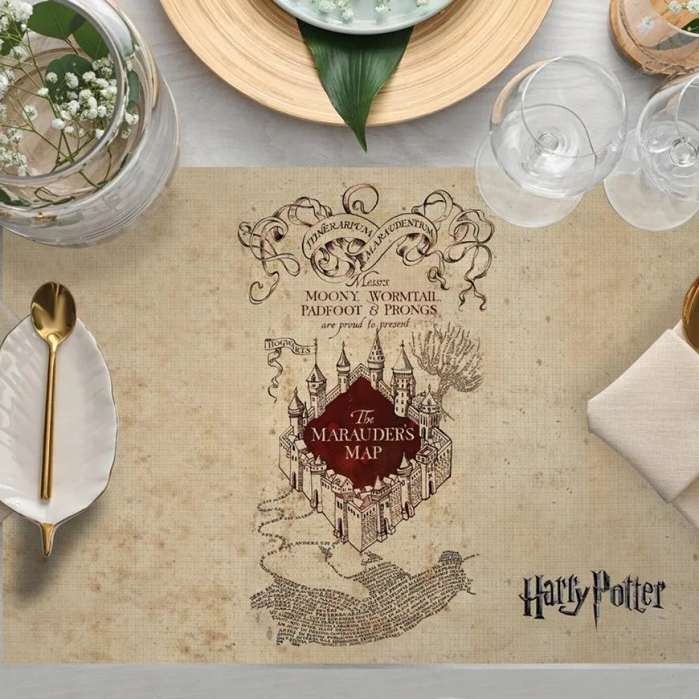 Harry Potter Marauder's Map Amerikan Servis – 4’lü Büyücü Sofra Seti 30x50 cm